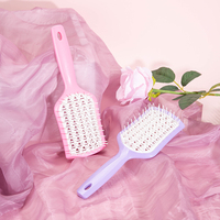 Brosse démêlante professionnelle Wanmei pour femmes, en plastique, avec manche, pour cheveux bouclés, épais, longs, confortables et ondulés
