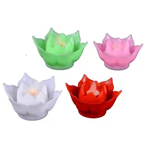 Amazon New 2021 Plastic Lotus Lamp LED Candle Buddha Lamp Votive Candle attività religiose Flameless Swing Led Flower Candles