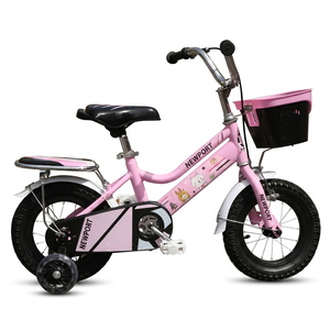 Bicicleta para Niñas con Descuento al por Mayor, Bicicleta de 12 Pulgadas, Acero con Alto Contenido de Carbono, Color Rosa, con Ruedas de Apoyo - Product Image 1