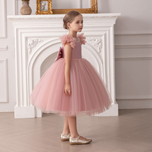 Abito Estivo Senza Maniche <span class=keywords><strong>a</strong></span> Linea <span class=keywords><strong>A</strong></span> per Bambine, Vestito da Cerimonia con Motivi Floreali per Feste di Compleanno e Damigelle - Product Image 6