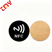Étiquette NFC 215 en PVC haute température, ronde de 25 mm, 13,56 MHz, étanche, pour paiement par carte professionnelle, autocollant ISO 14443A