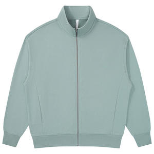 Sudadera con cremallera completa en blanco para hombres Heavyweight 100% Cotton Streetwear - Product Image 1