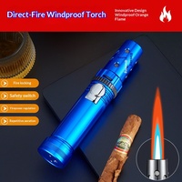 Chalumeau au butane coupe-vent Debang DB-607 à flamme molten, pour soudure, cigares, moxibustion, portable, grande capacité, personnalisable