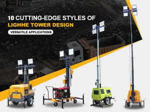 Строительная техника 9 м портативный прицеп ручной электро Гидравлический передвижной осветительной башни CE EPA портативная световая башня - Product Image 5