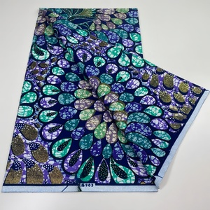 Tissu Véritable 100% Doux Super Grand Imprimé Wax Africain <span class=keywords><strong>en</strong></span> Vrai Coton Hollandais Ankara pour Vêtements Féminins - Product Image 1