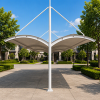 Abri de voiture en membrane tendue, auvent en arche, imperméable, ignifuge, résistant aux UV, pour extérieur, 3 voitures, villa, hôtel, centre commercial