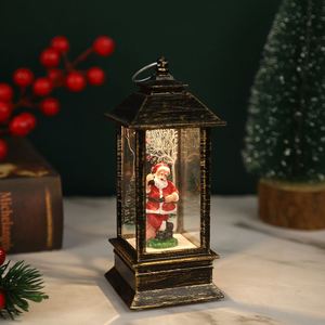 Lanterne de Noël à LED chauffée par piles, en plastique rempli d'eau, lumière chaude, motif bonhomme de neige imprimé, pour la maison - Product Image 4