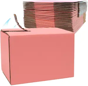 Почтовая коробка из гофрированного картона, упаковка на молнии, розовая Подарочная коробка для пожилых людей