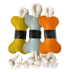 Jouets à mâcher pour chiens en feutre, en forme d'os, durables, écologiques et interactifs, pour le nettoyage des dents et la mastication des molaires - Product Image 2