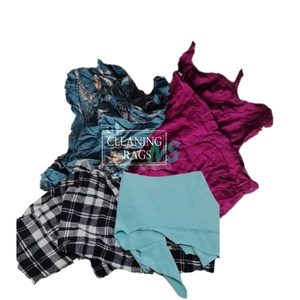 Corte 100% Reutilizado Impresión mixta de colores Residuos de algodón Trapos de algodón industriales 100% Trapos de algodón para limpieza - Product Image 1