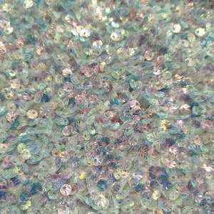 Thời trang mới sáng bóng nhung trắng cơ sở sequin vải 3D màu hồng óng ánh vỏ căng paillettes velluto ricamo tessuto - Product Image 3