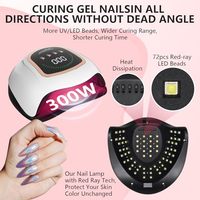 Nouvelle arrivée, lampe à ongles LED UV 300w Pro Cure Dual Light Sun, sécheuse à gel, lampe UV puissante avec écran tactile LCD pour salon