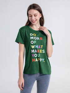 T-shirt femme sportif d'été 2025, col rond, décontracté, 100% coton, impression par transfert thermique, séchage rapide, ajusté - Product Image 3