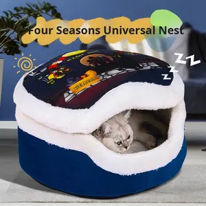 Cama para Perro Ecológica de Algodón 100% Sólido para Todas las Estaciones con Cubierta Abatible, Sin Necesidad de Ensamblaje, Uso en Sala de Estar - Product Image 4