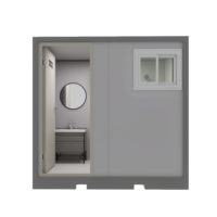Toilette intelligente moderne entièrement intégrée, accessoire de salle de douche fermée coulissante Essentials salle de bain préfabriquée