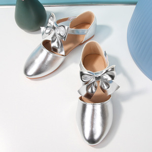 Custom Logo Children's <b>Flat</b> Sandals Ancient Style Soft Sole <b>Pointed</b> <b>Toe</b> Bowknot Shoes for Little Girls Princess Dress Shoes - Product Image 3