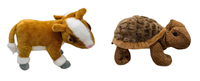 Jouets en peluche personnalisés cerf et tortue à deux têtes, doudous brodés avec doublure en maille, poupées en peluche fantaisie, cadeau de collection