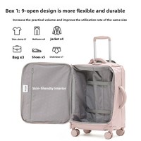 Valise à roulettes ultra-légère améliorée, unisexe, avec serrure, bagage de voyage 20 pouces, cabine, en toile imperméable