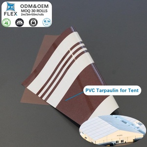 Lona de PVC Resistente FLFX con Rayas, Impermeable y Resistente al Fuego, Material para Toldos de Patio - Product Image 2