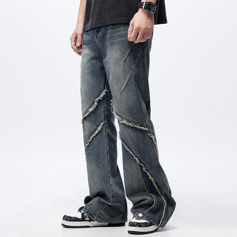 Men's Baggy Jeans - Y2K Vintage Wide Leg Denim Pants, Loose Fit Skater Streetwear