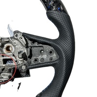 Volant sport personnalisé en cuir et fibre de carbone forgée bleue avec LED, vente directe, adapté à la Renault Megane 4
