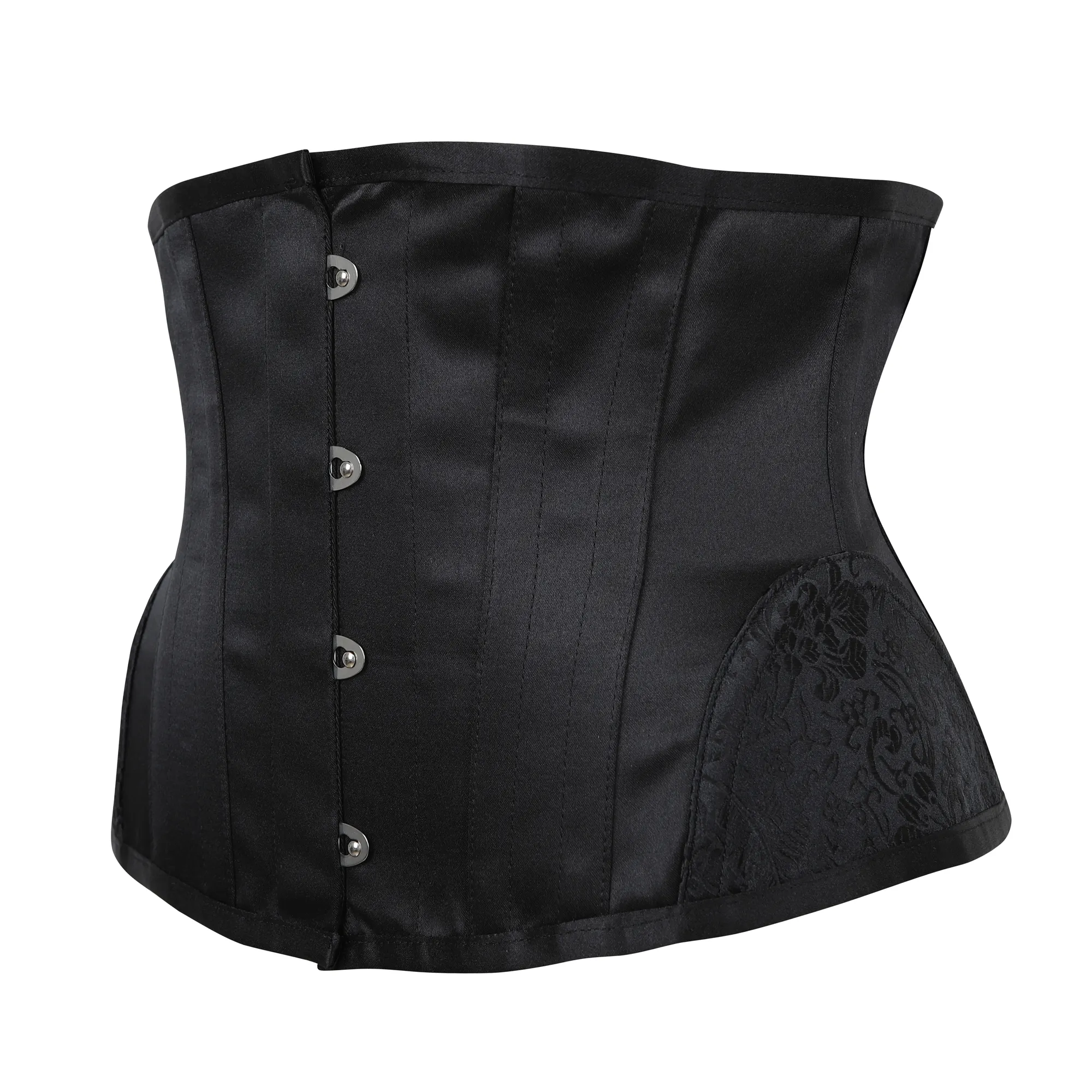 Negro de algodón doble acero deshuesado la cintura de las mujeres desgaste forma corsé proveedor y fabricante