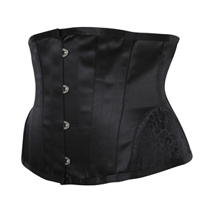 Negro de algodón doble acero deshuesado la cintura de las mujeres desgaste forma corsé proveedor y fabricante - Product Image 1