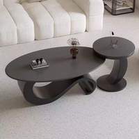 Nouvelle table basse ovale en dalle de roche, plateau en marbre naturel, mobilier de maison moderne de luxe léger, table à thé pour salon, table d'appoint