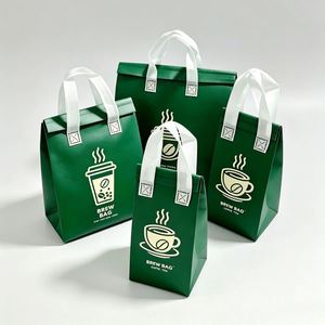 Wholesale Customized Insulated Food Delivery Bags Personalized Non Woven Pouch for Coffee Shop Takeaway Waterproof Drink <b>Carrier</b> - Product Image 1