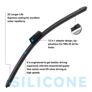 Balai d'essuie-glace en silicone multifonctionnel pour pare-brise de voiture, universel avec caractéristiques silencieuses pour les balais d'essuie-glace de voiture 14 "-28". - Product Image 2