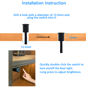 Deux fonctions 1512B sous-contrôle 5V 12V 24V 36V armoire garde-robe corps de mouvement humain mouvement et tactile interrupteur de capteur de gradation - Product Image 6