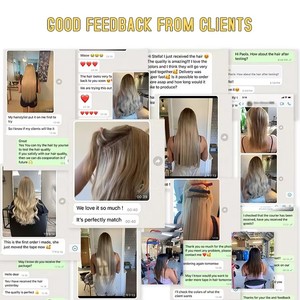 Extensions de cheveux Lestty Hair Stock 18 - 24 pouces, double trame, trame machine, 100% cheveux humains véritables, <span class=keywords><strong>blond</strong></span> cendré, trame volumineuse - Product Image 4