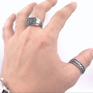 European American Style Titanium Steel Cross <b>Ring</b> <b>Men</b> Retro Silver Fashion Jewelry Gift - Product Image 4
