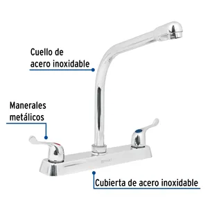 Master con 24 unità 8 'miscelatore lavello cromato, collo cobra, leva, base - Product Image 2