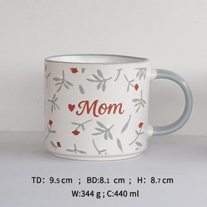 Mug à café en céramique <span class=keywords><strong>personnalisé</strong></span> blanc fait main pour la fête <span class=keywords><strong>des</strong></span> mères, mignon et en gros - Product Image 2