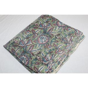 Tela de Algodón Estampada a Mano con un Hermoso Diseño de Hojas, Textil Artesanal Tradicional de Jaipur para Prendas Femeninas - Product Image 3