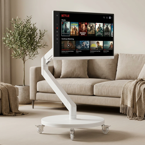 27 Inch <b>Portable</b> Smart <b>TV</b> Android 15 Touch Screen LED Monitor 8GB 256GB 20000mAh Rolling Stand White CN OEM <b>Portable</b> Viewing Des - Product Image 1