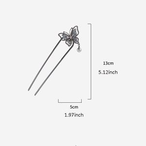 Horquillas para el Cabello en Forma de U con Elegantes Diseños de Mariposa y Perlas Colgantes, Nuevas Horquillas de Estilo Chino, Joyería para el Cabello, Adornos para Peinados - Product Image 2