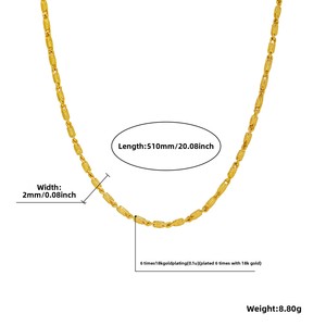 Collier unisexe plaqué or du Moyen-Orient, bijou à couleur durable, sensation haut de gamme, chaîne de clavicule - Product Image 4