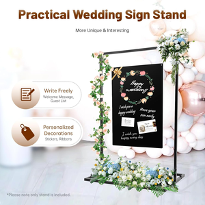 Papan Tanda Trotoar Modern yang Dapat Dilepas, Dekorasi Pesta Bisnis & Pernikahan, Rak <span class=keywords><strong>Display</strong></span> Logam 3.6Ft/4.9Ft untuk Penggunaan Dalam & Luar Ruangan - Product Image 4