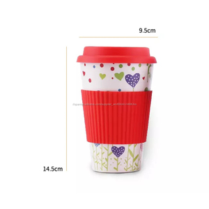 <span class=keywords><strong>Amazon</strong></span> Venta caliente de fibra de bambú Bio taza de viaje de fibra de bambú de taza de café y taza - Product Image 3