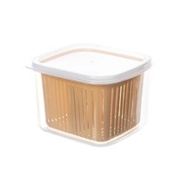 Boîte de rangement pour réfrigérateur, conteneur alimentaire en plastique, bac de congélation hermétique, organisateur de conservation avec drain pour cuisine et réfrigérateur
