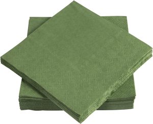 深绿色折叠5x5英寸鸡尾酒定制纸结婚餐巾 - Product Image 3