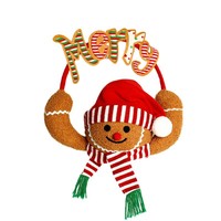 Weihnachtlicher Lebkuchenmann Baumspitzen-Anhänger Cartoon Plüsch Stoff Feiertagsspielzeug Weihnachtsbaum Stern Frohe Botschaft Party Dekorationen