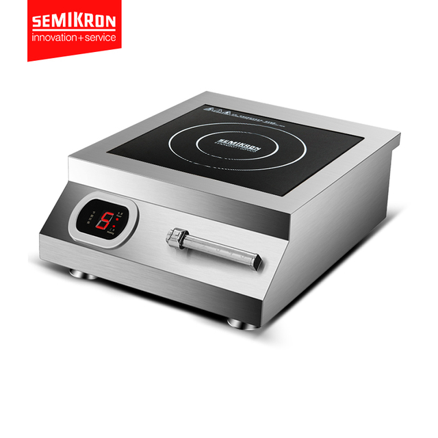 SEMIKON Commercial High Power Induction Cooker Stainless Steel 220V/110V Compatibility Easy Clean Plane Concave Designs
