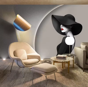 패션 아름다움 벽 벽지 3d 북유럽 빛 고급 의류 상점 호텔 침실 벽 천 여성 벽지 - Product Image 1