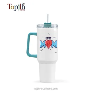 Latest 40oz plain white travel tumbler sublimation blank double wall vacuum insulation thermos diy custom logo printing