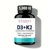 Suplemen Kapsul Vitamin D3 K2 5000 IU Magnesium B6 Zinc Quercetin untuk Kesehatan Otot, Imunitas, dan Energi, Grosir Superfood Dewasa