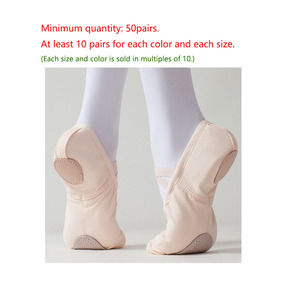Großhandelspreis Mädchen Ballettschuhe für Anfänger Canvas Ballett-Tanzschuhe für Mädchen und Kinder mit Kordelzug - Product Image 5