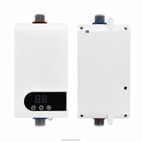 Chauffe-eau électrique instantané sans réservoir 5500W 220V, élément chauffant en acier inoxydable, ensemble de douche intérieur complet pour la maison